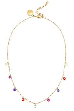 Collar Color Bits Acero Ba&ntilde;o Oro