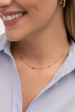 Collar New Orbit Multicolor Baño Oro
