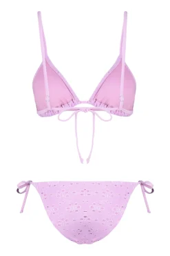 Conjunto de bikini triangular brocado