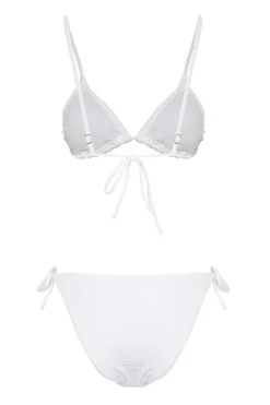 Conjunto de bikini triangular brocado