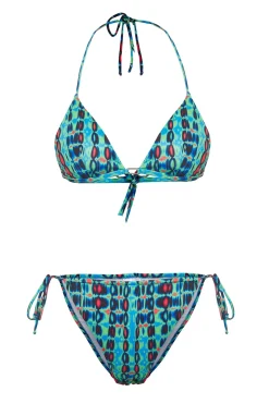 Conjunto de bikini triangular tie-dye