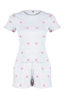 Conjunto de pijama corto corazones