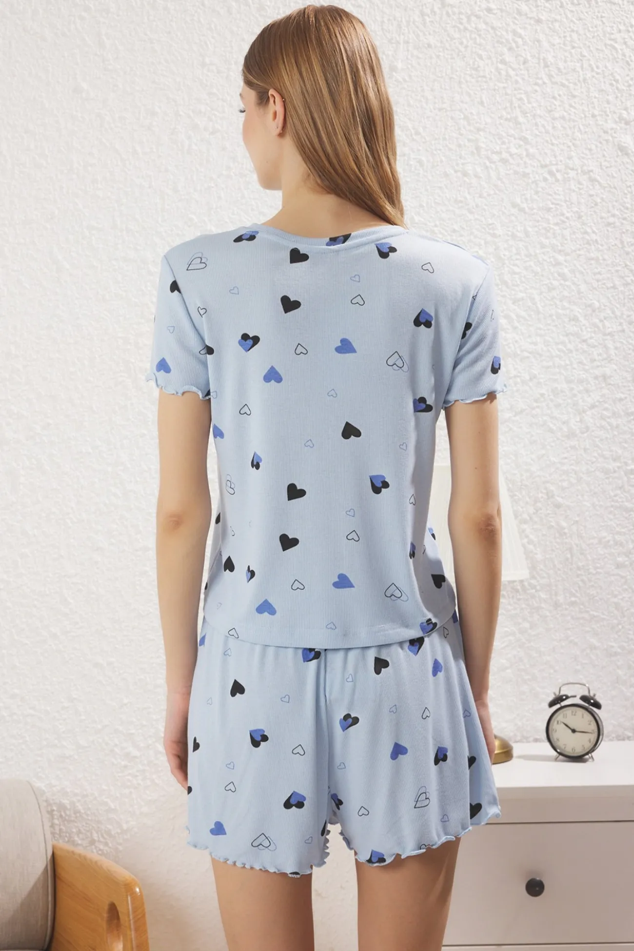 Conjunto de pijama corto corazones