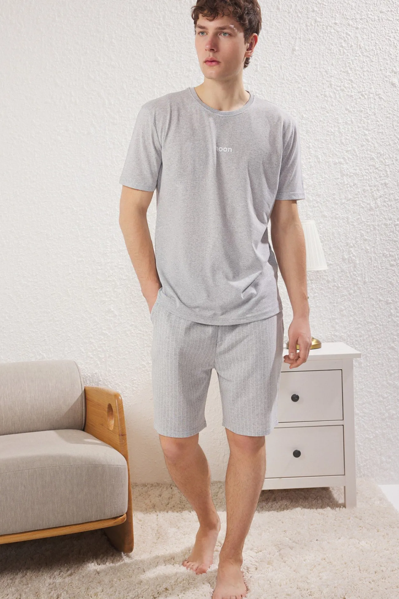 Conjunto de pijama corto rayas