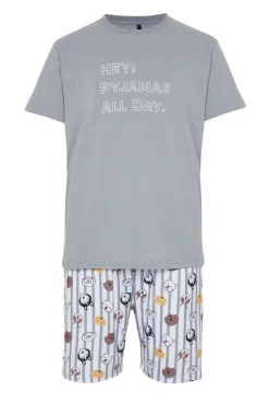 Conjunto de pijama corto rayas y animales