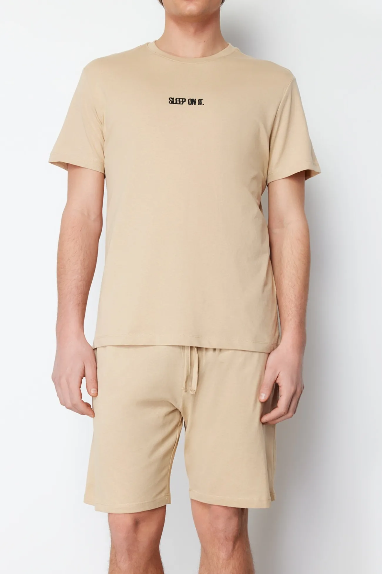 Conjunto de pijama corto liso
