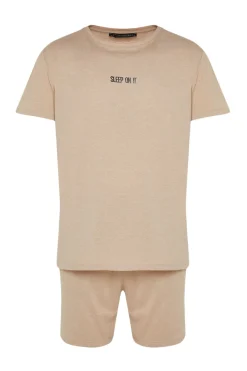 Conjunto de pijama corto liso