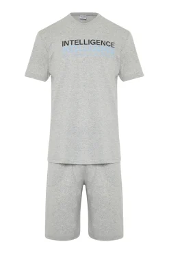 Conjunto de pijama corto liso