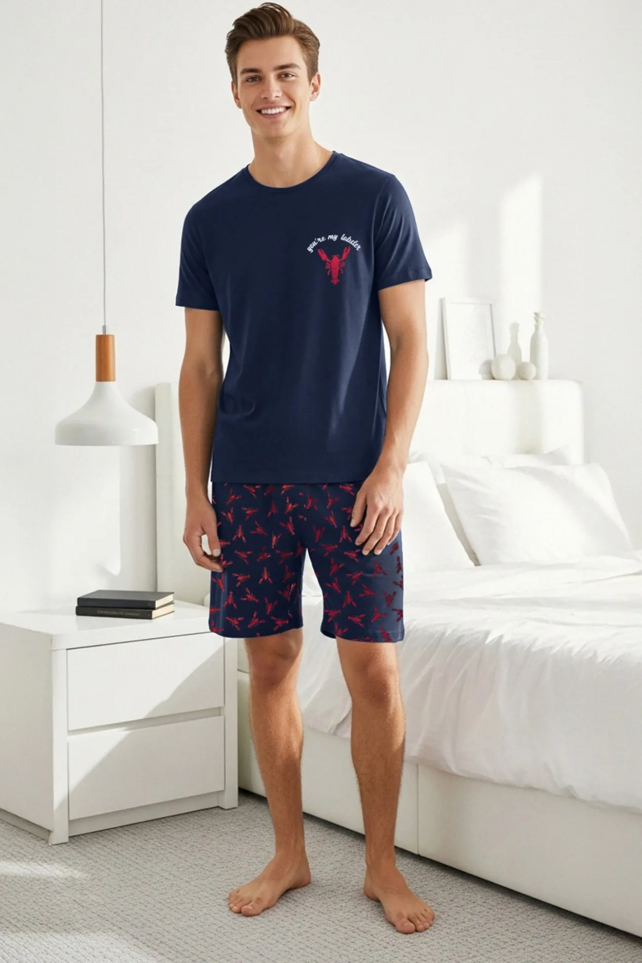 Conjunto de pijama corto langostas