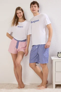 Conjunto de pijama corto cuadros