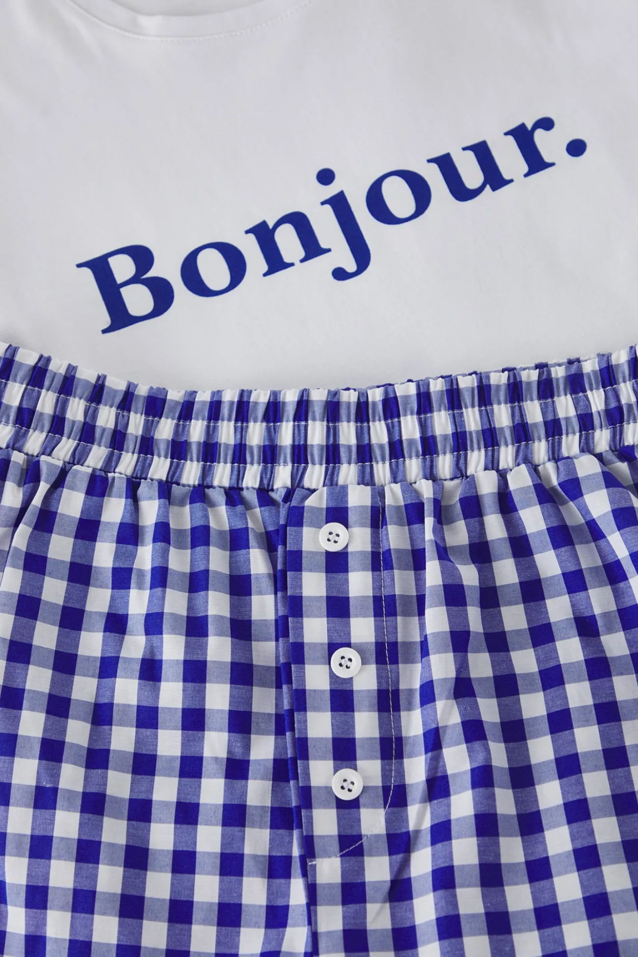 Conjunto de pijama corto cuadros