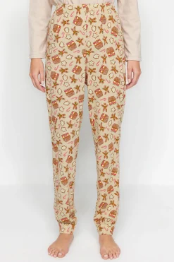 Conjunto pijama Galleta jengibre Navidad beige