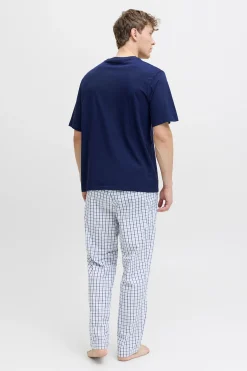 Conjunto pijama pantal&oacute;n largo cuadros