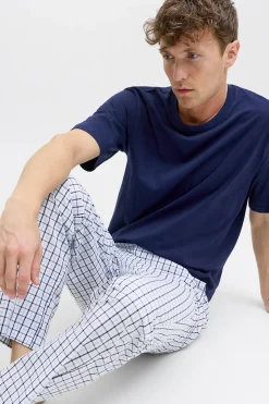 Conjunto pijama pantal&oacute;n largo cuadros