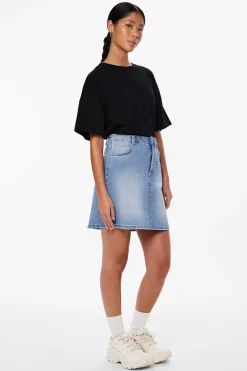 Falda corta denim