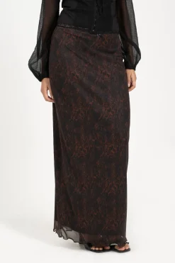 Falda maxi con malla