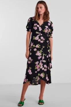 Falda midi cruzada con lazada