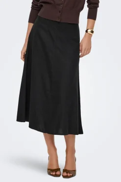 Falda midi de lino