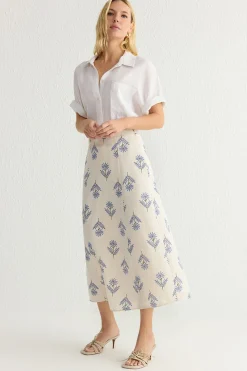 Falda midi estampada