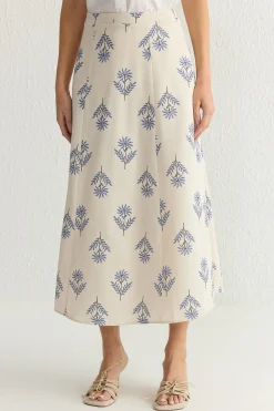 Falda midi estampada