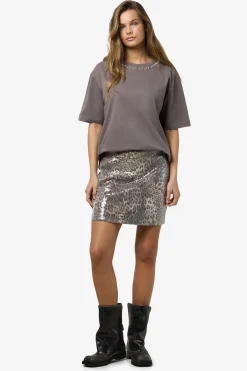 falda midi lentejuelas animal