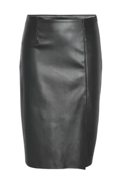 Falda midi polipiel