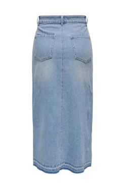 Falda vaquera larga con apertura frontal