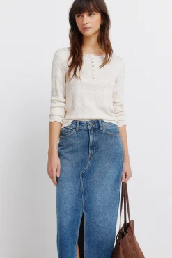 Falda vaquera midi