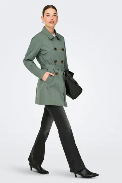 Gabardina midi con cintur&oacute;n