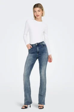Jeans Flare Tiro Alto