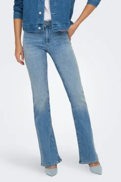 Jeans Flared Tiro Medio