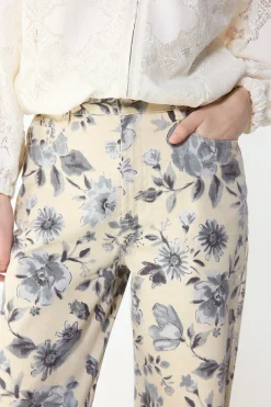 Jeans recto flores