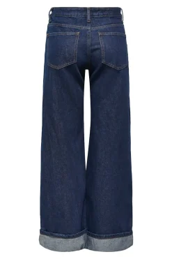 Jeans wide bajo vuelto