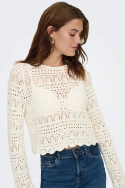 Jersey calado cropped
