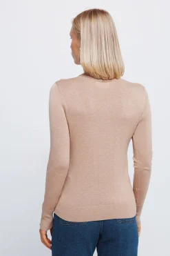 Jersey cuello alto botones pu&ntilde;os