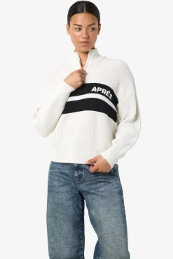 Jersey cuello alto cremallera bordado