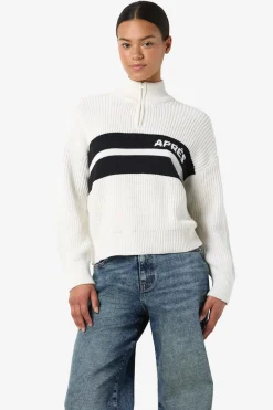 Jersey cuello alto cremallera bordado