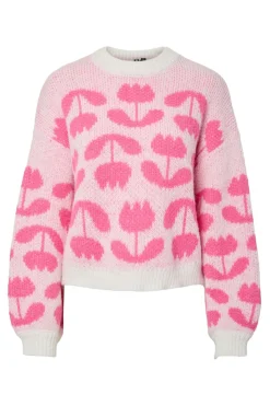 Jersey estampado floral cuello redondo