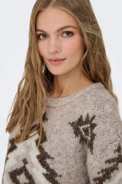 Jersey jacquard cuello redondo