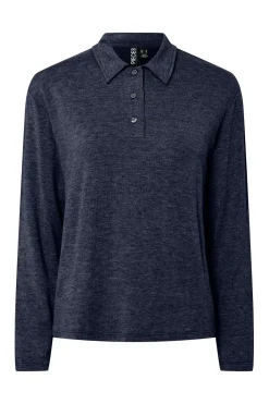 Jersey punto estilo polo para mujer