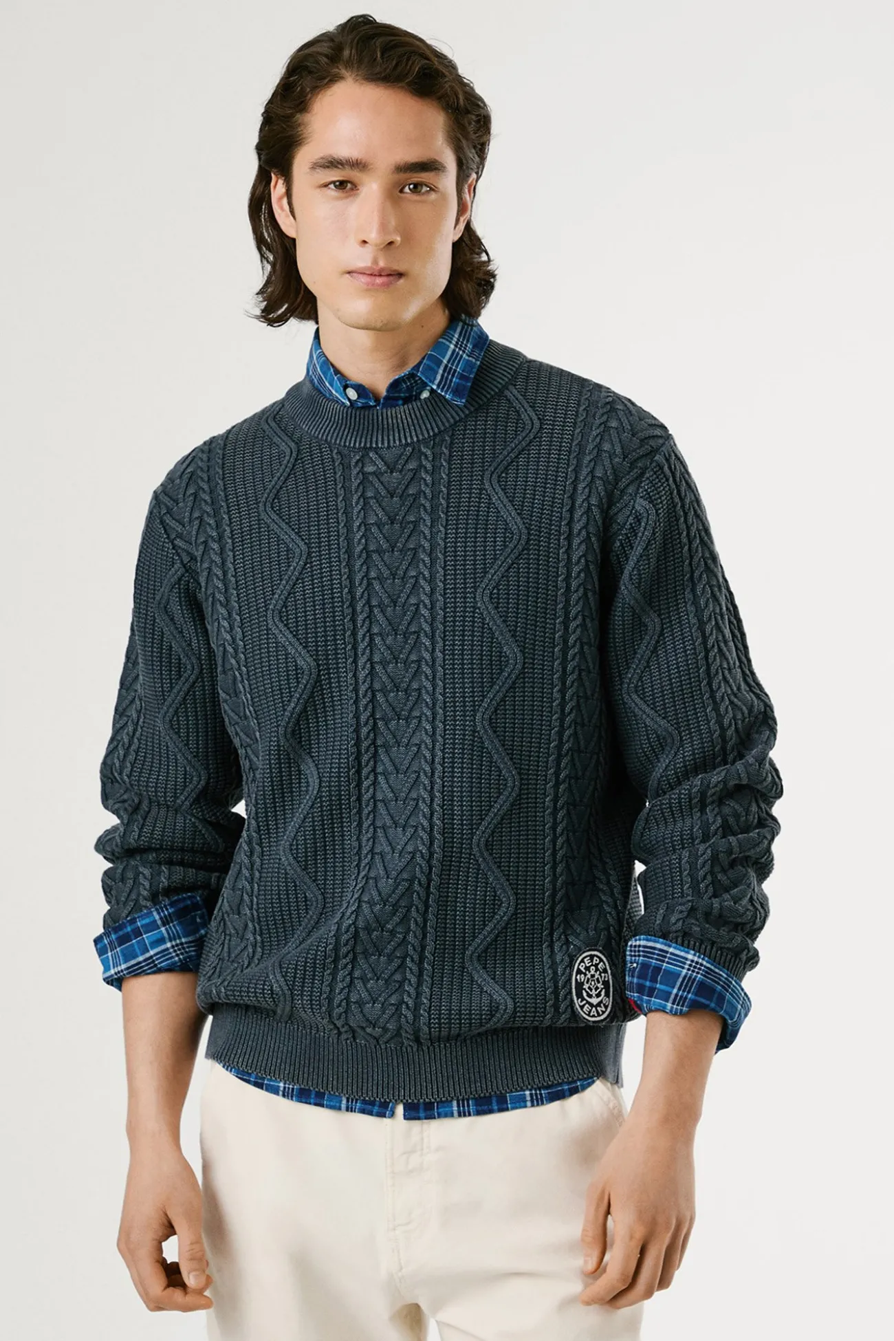Jersey Trenzado Cuello Redondo