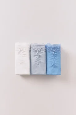 Pack 3 bragas cl&aacute;sicas algod&oacute;n encaje