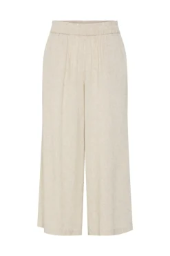 Pantal&oacute;n culotte de lino con cintura el&aacute;stica