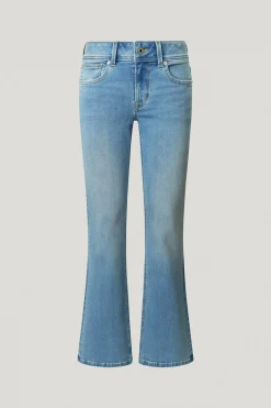 Pantal&oacute;n denim flare tiro bajo Pimlico