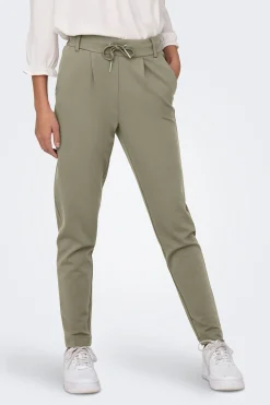 Pantalón largo recto cintura alta elástica