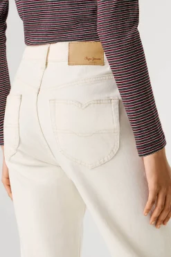 Pantal&oacute;n vaquero acampanado tiro alto