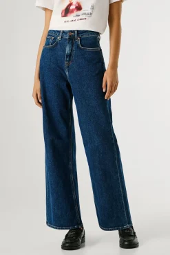 Pantal&oacute;n vaquero recto tiro ultra alto