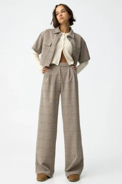 Pantalones Pierna Ancha con Pliegues