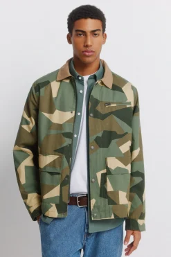 Parka camuflaje cuello contraste