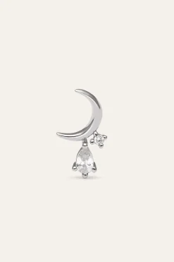 Pendiente Suelto Luna Spark Plata
